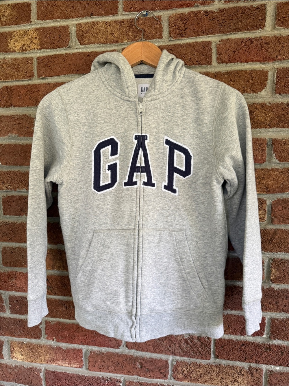 gap hoodie. kids large. size 10. gray.